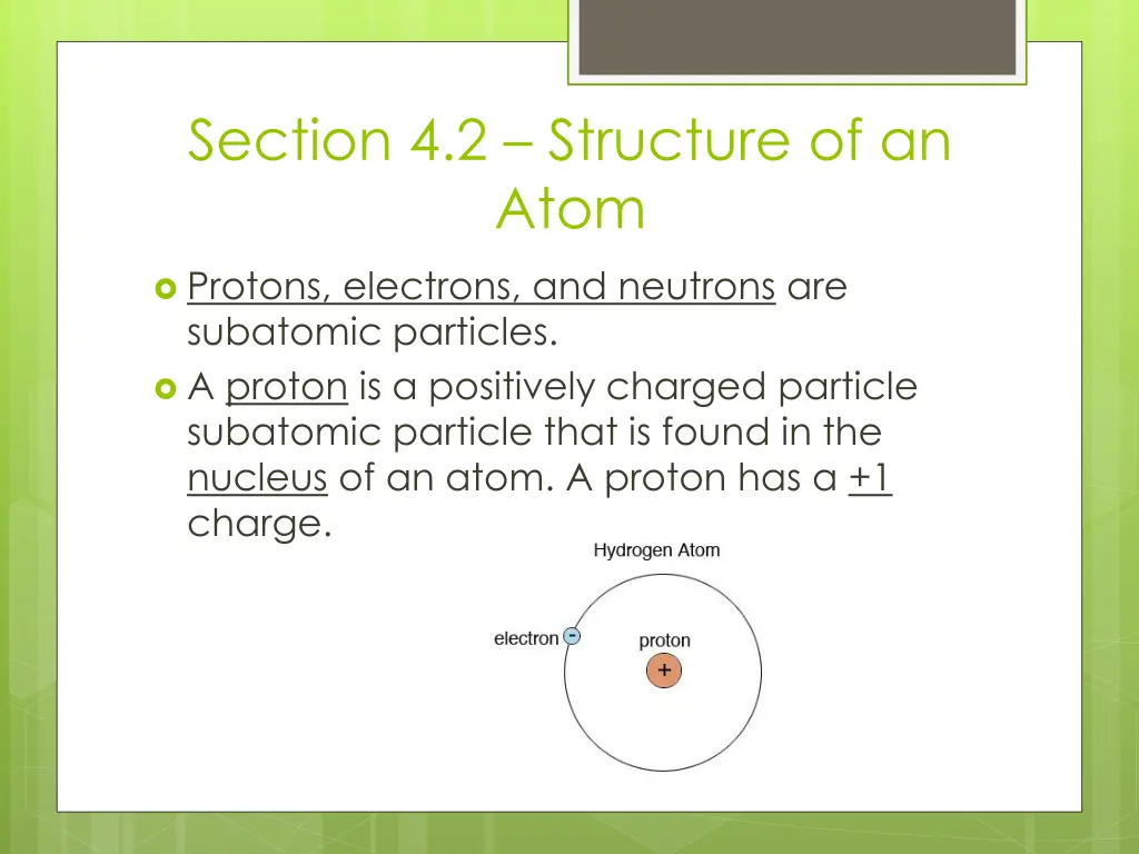 section 4 2 structure of an atom