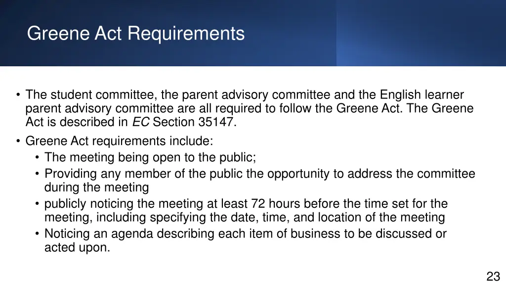 greene act requirements