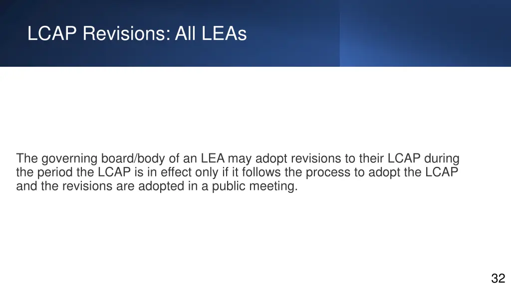 lcap revisions all leas