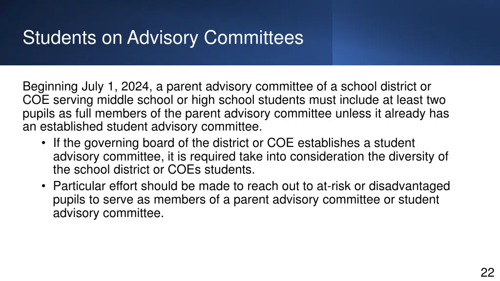 students on advisory committees