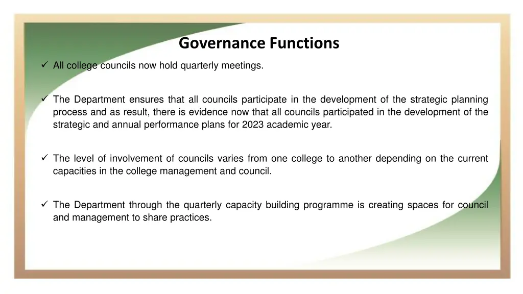 governance functions