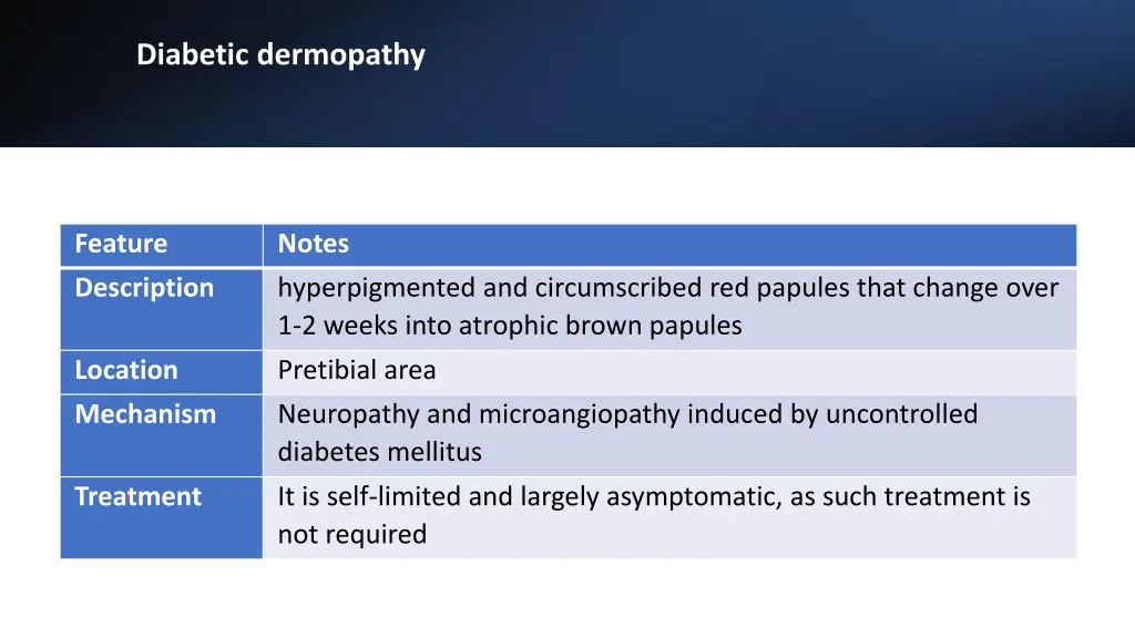 diabetic dermopathy