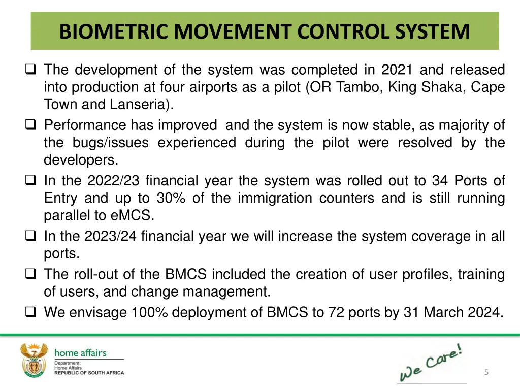 biometric movement control system 1