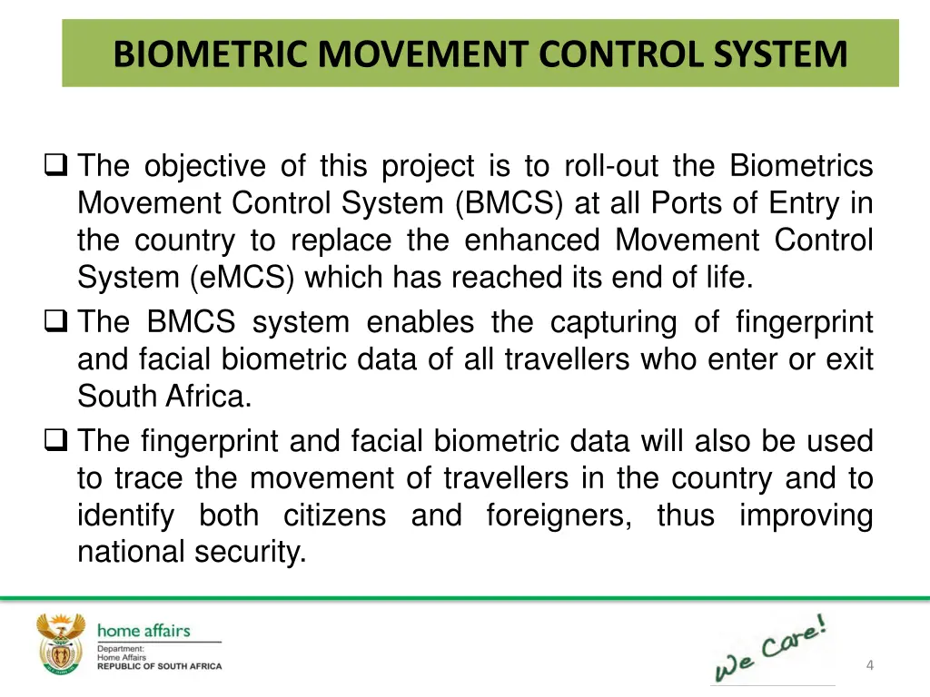 biometric movement control system