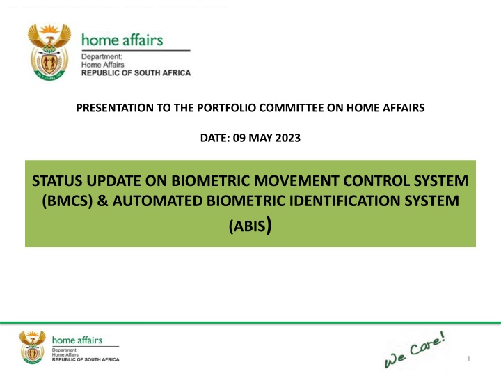 presentation to the portfolio committee on home