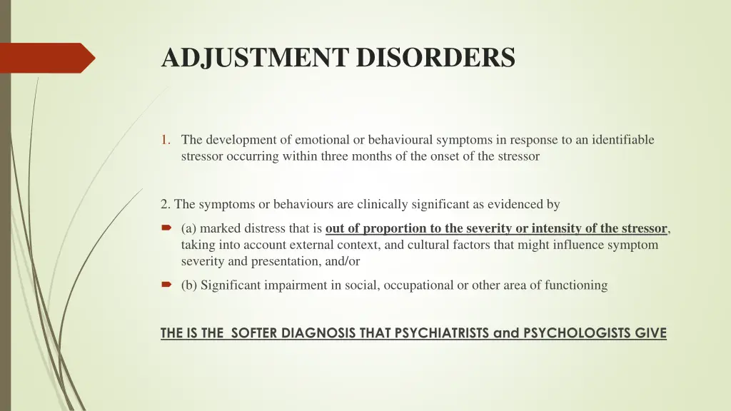 adjustment disorders
