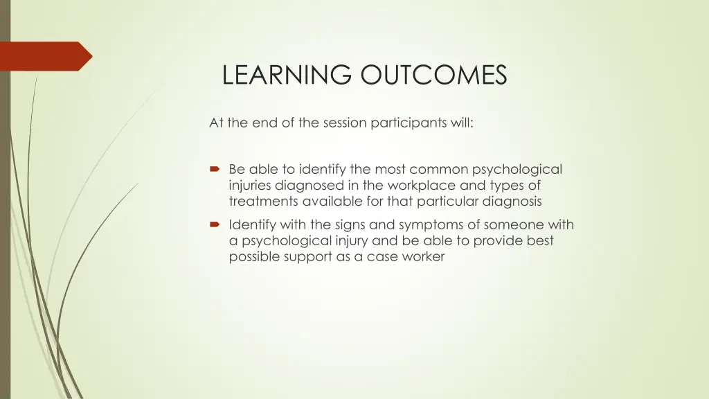 learning outcomes