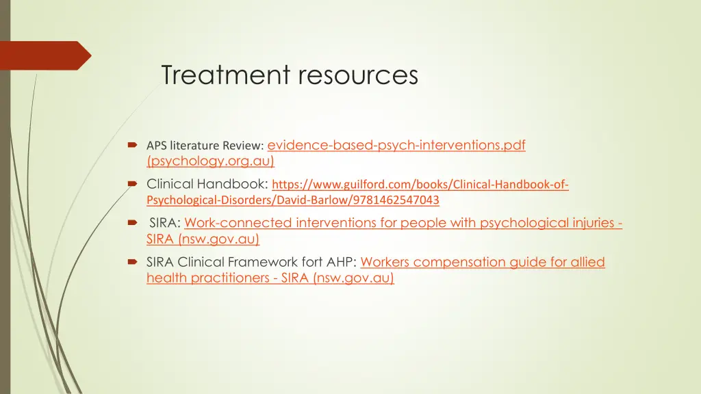 treatment resources