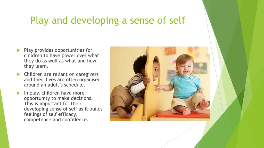 play and developing a sense of self