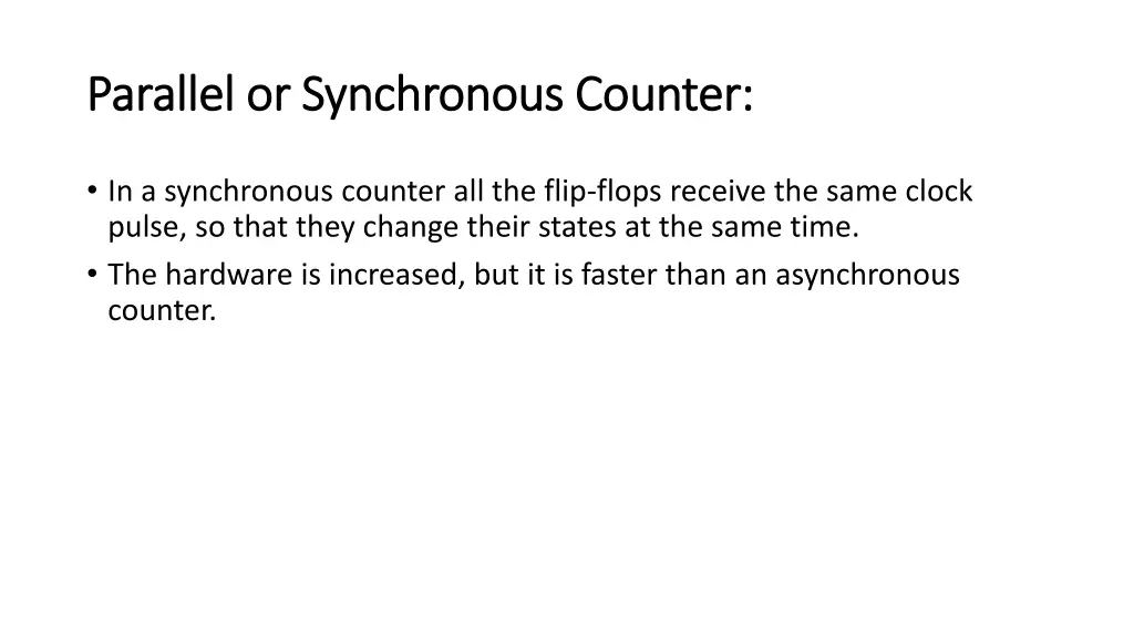 parallel or synchronous counter parallel