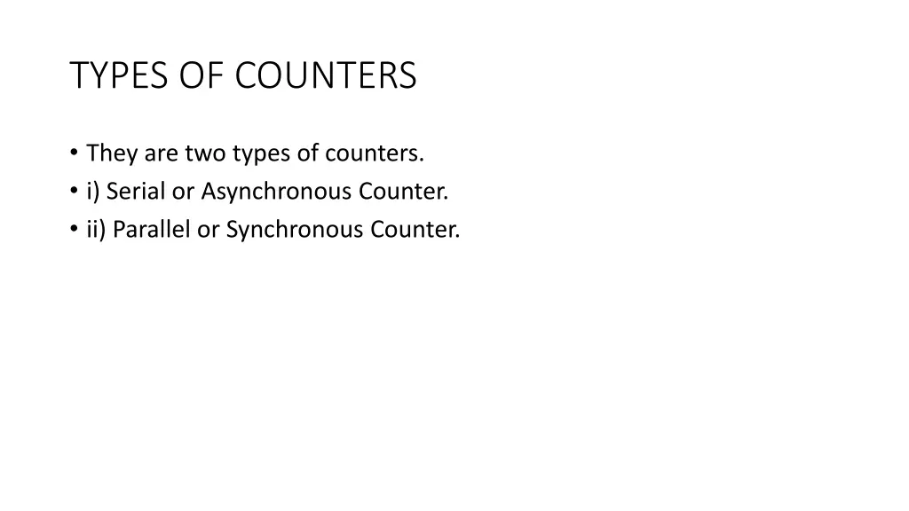 types of counters