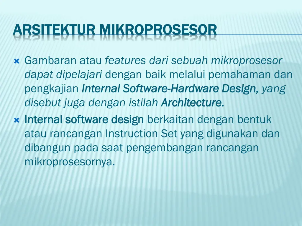 arsitektur mikroprosesor arsitektur mikroprosesor