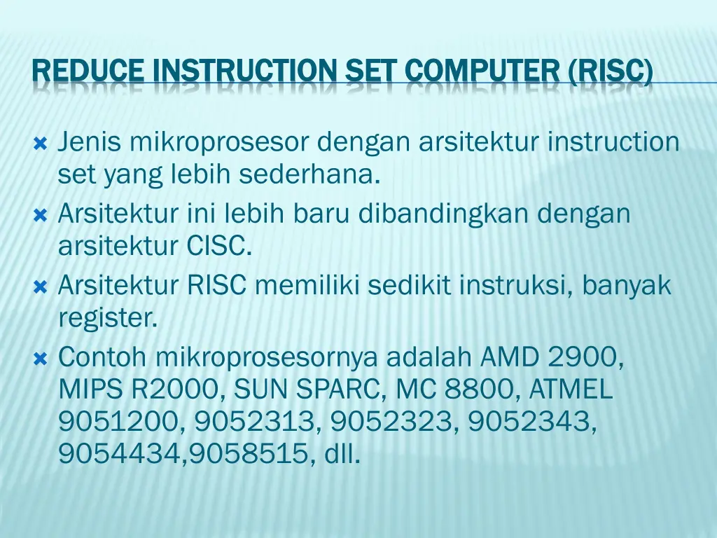 reduce instruction set computer ris reduce