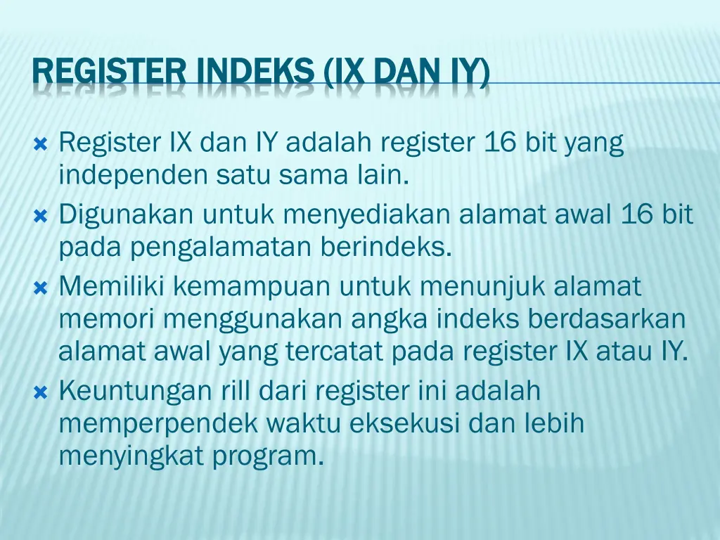 register register indeks ix d indeks ix da an iy