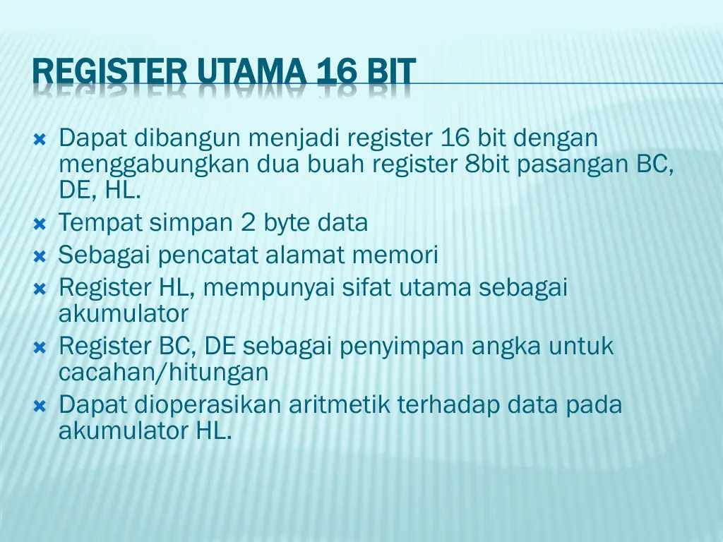 register ut register uta ama 16 bit