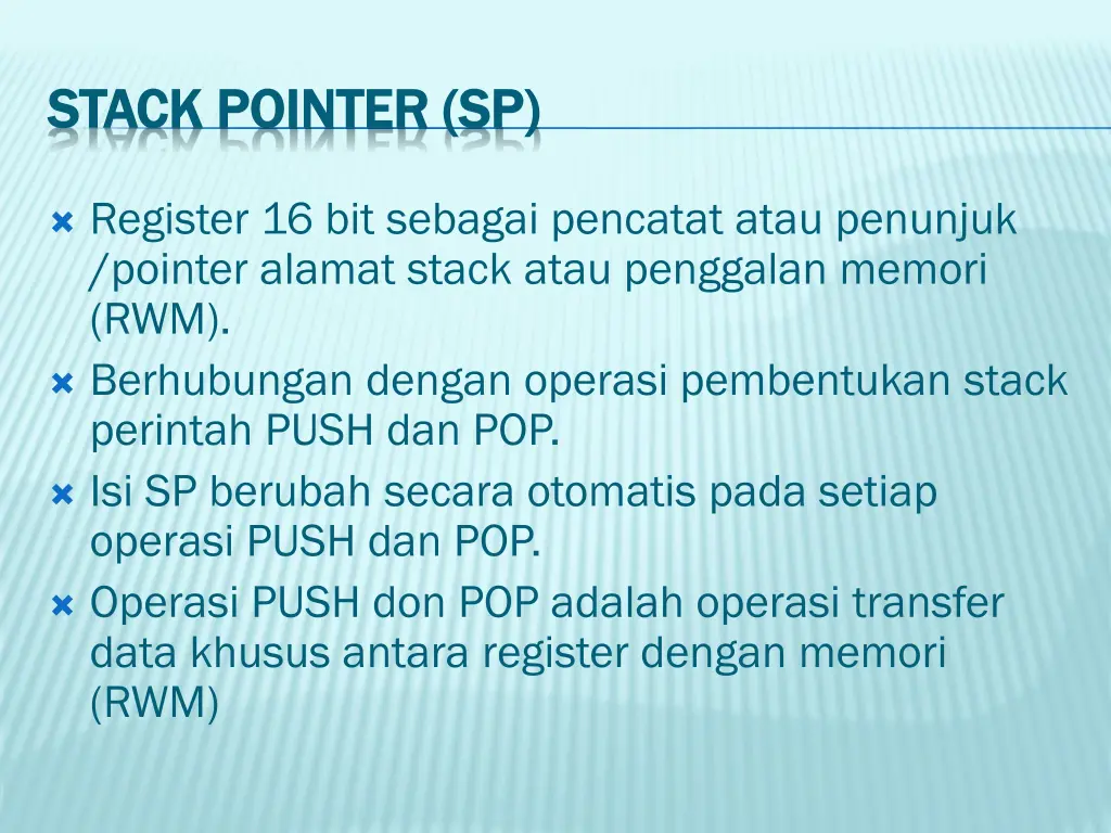 stack pointer sp stack pointer sp