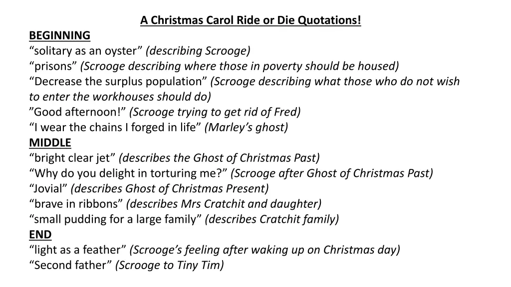 a christmas carol ride or die quotations