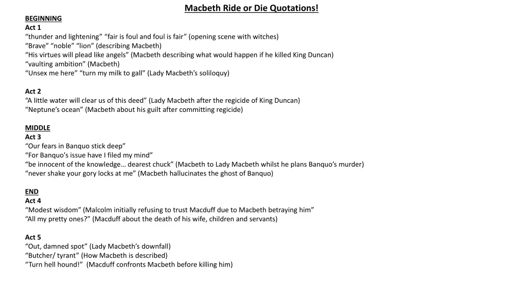 macbeth ride or die quotations