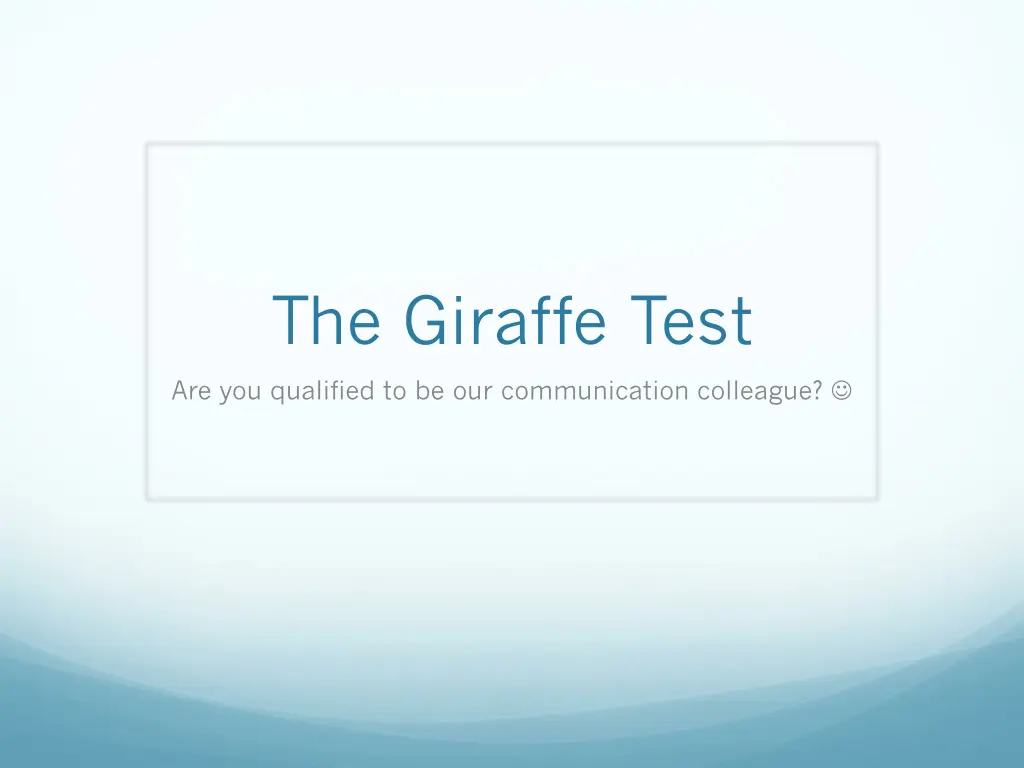 the giraffe test