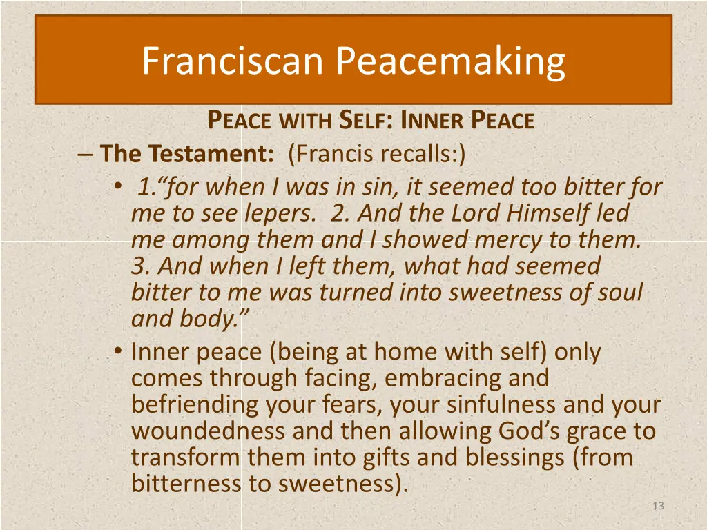 franciscan peacemaking 12