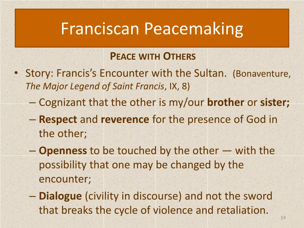 franciscan peacemaking 13