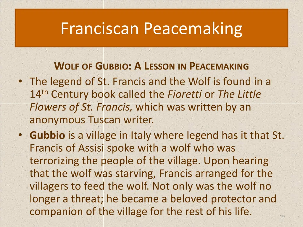 franciscan peacemaking 18