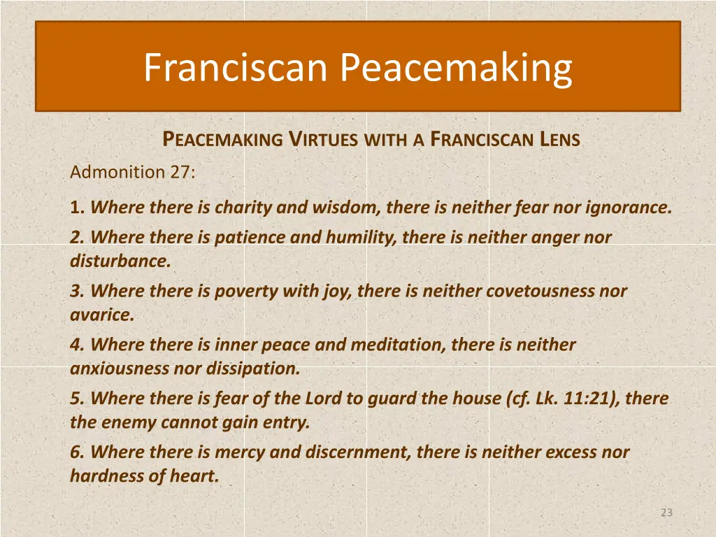 franciscan peacemaking 22