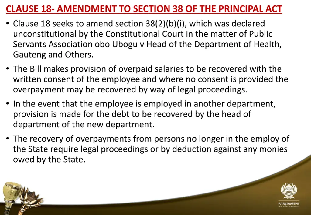 clause 18 amendment to section