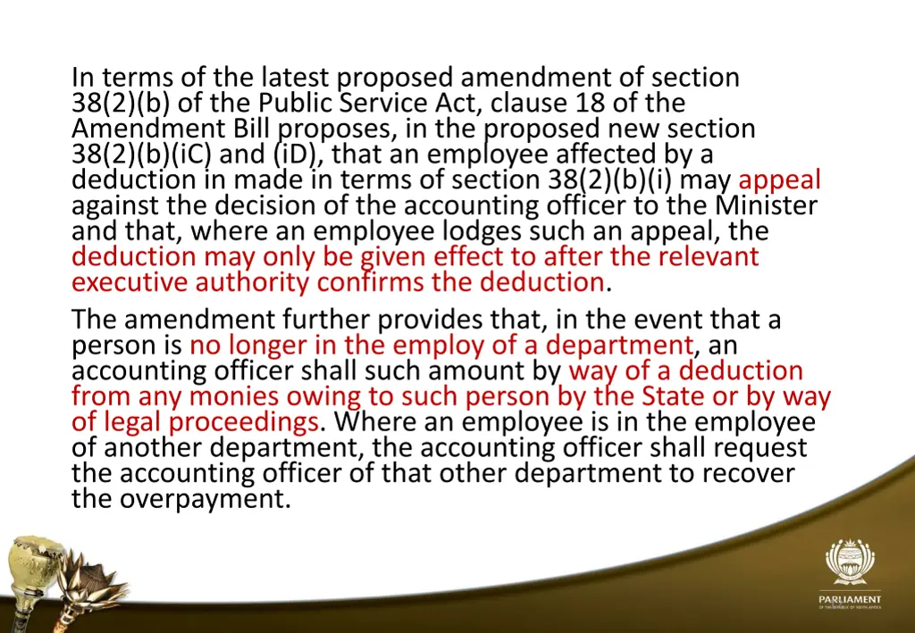 in terms of the latest proposed amendment