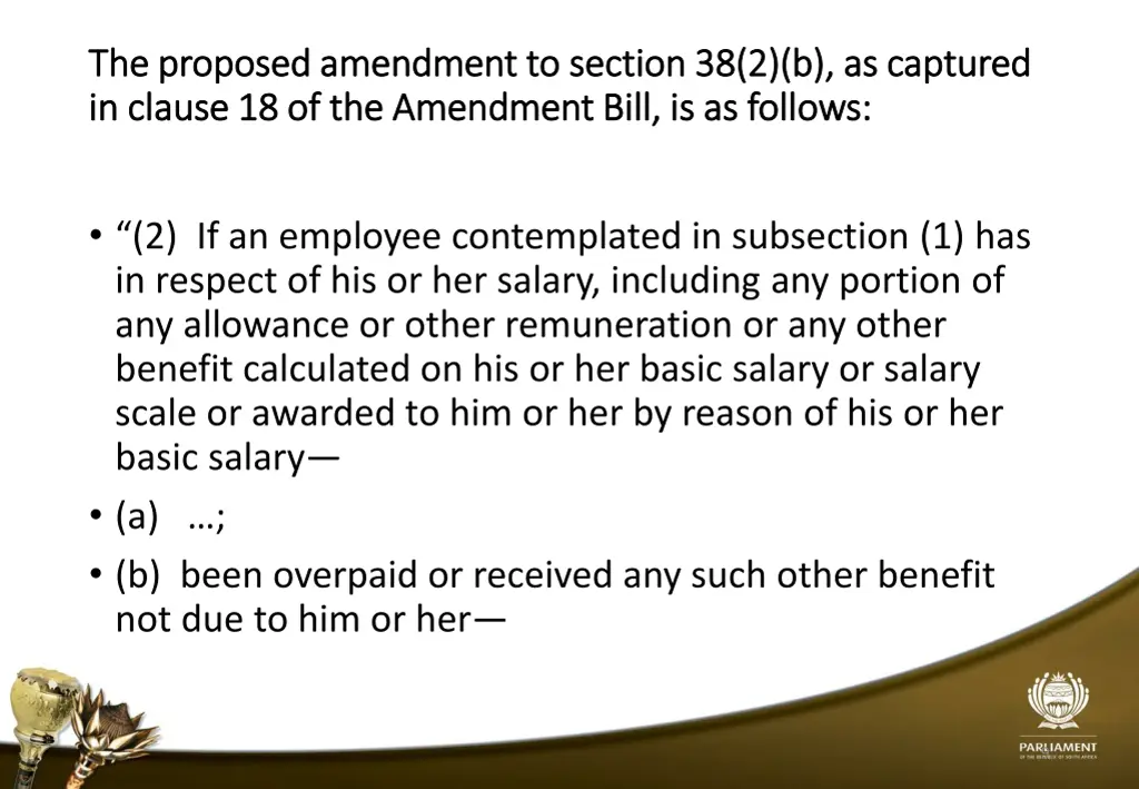 the proposed amendment to section