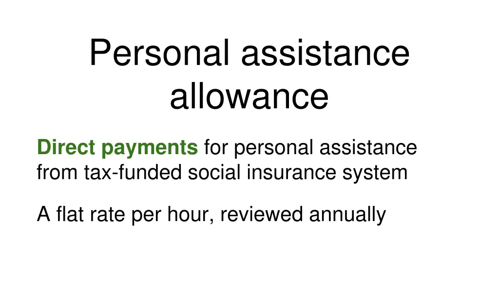 personal assistance allowance