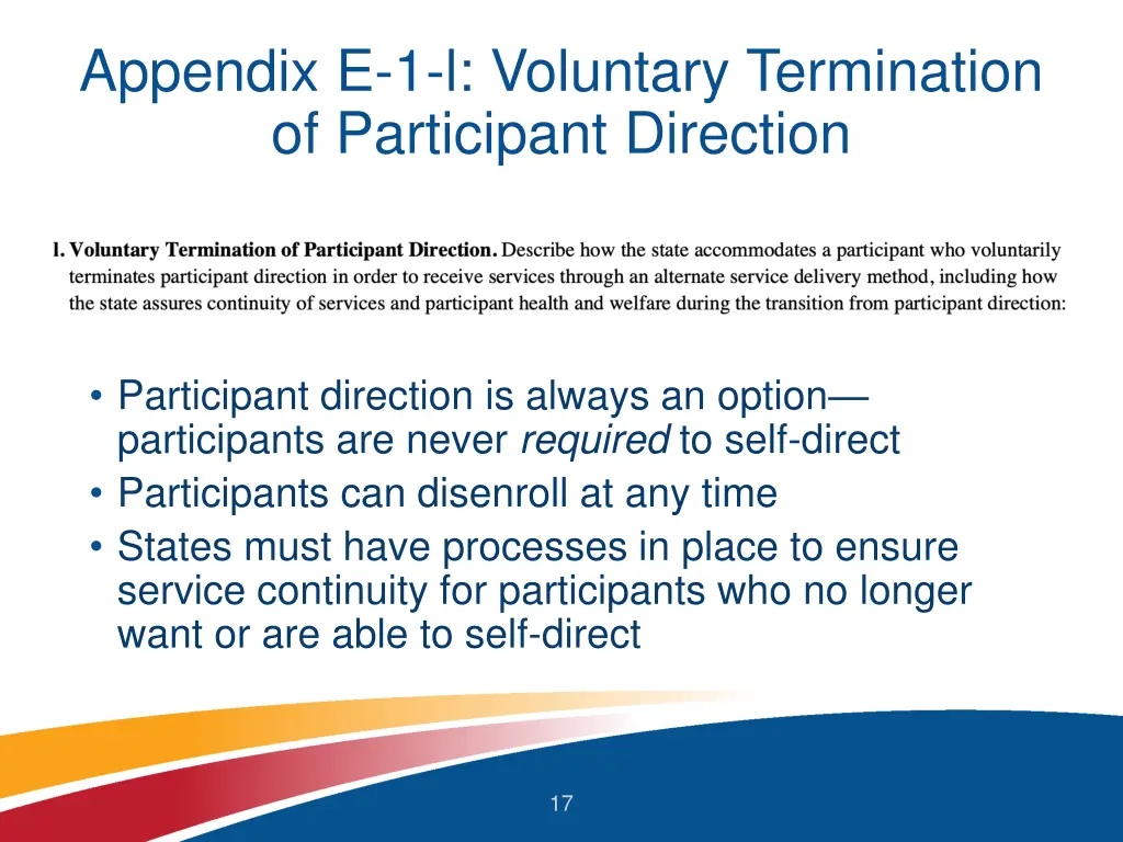 appendix e 1 l voluntary termination