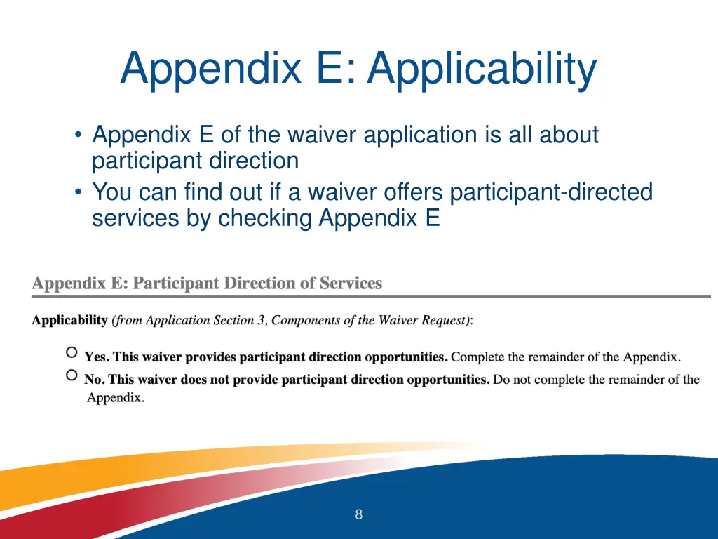 appendix e applicability