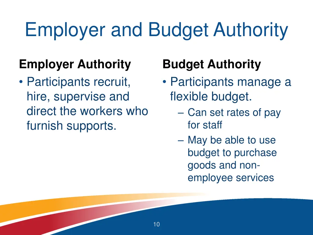 employer and budget authority