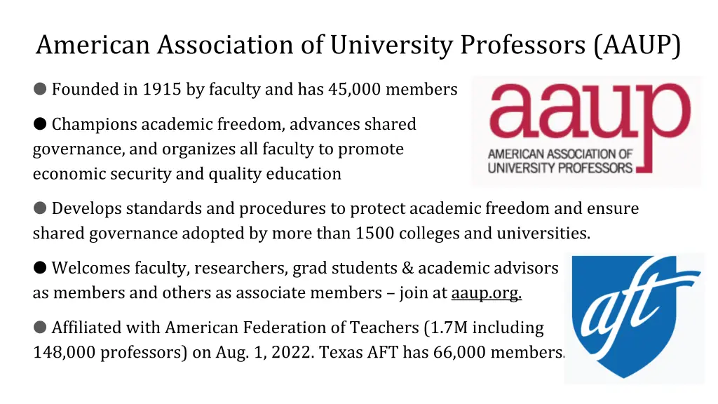 american association of university professors aaup