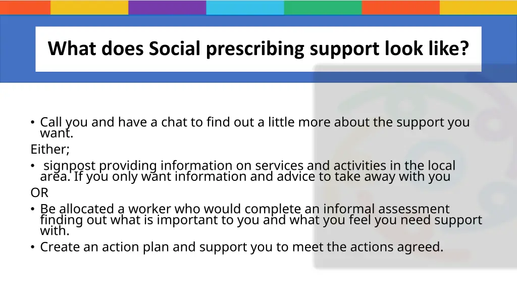 what does social prescribing support look like