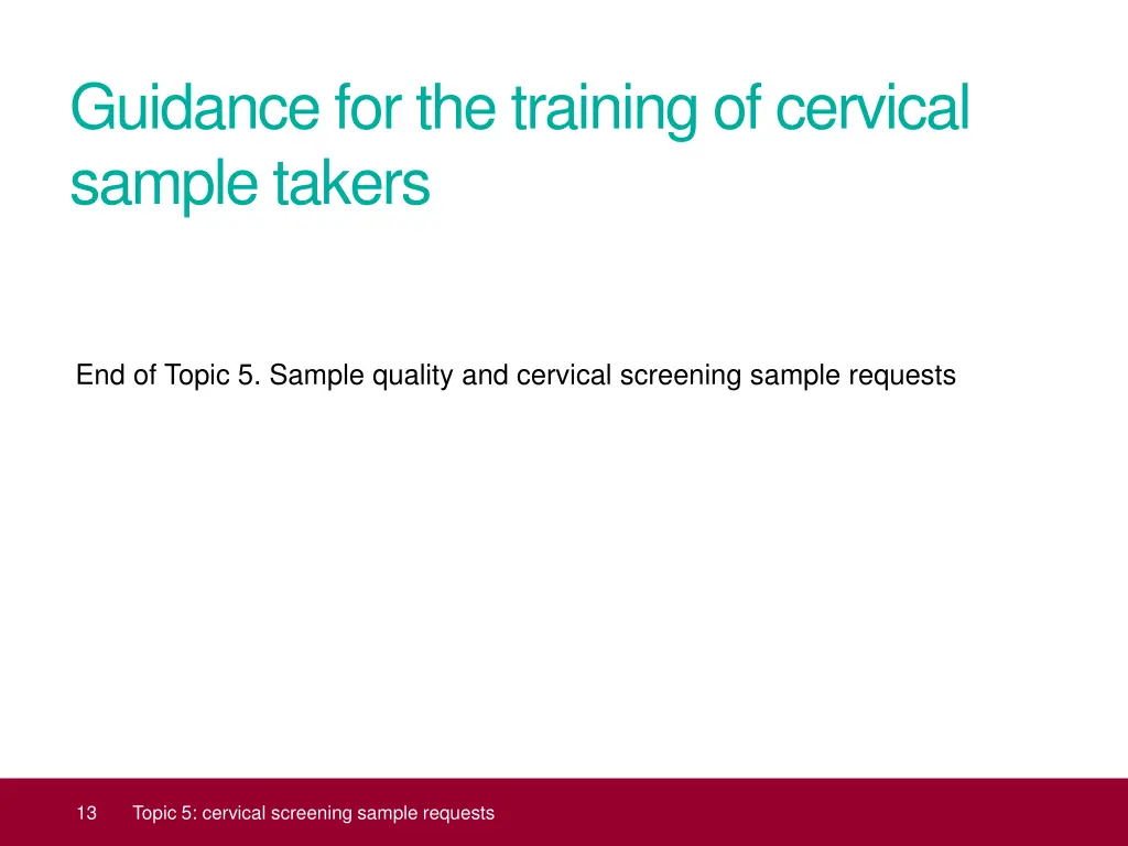 guidance for the training of cervical sample 1