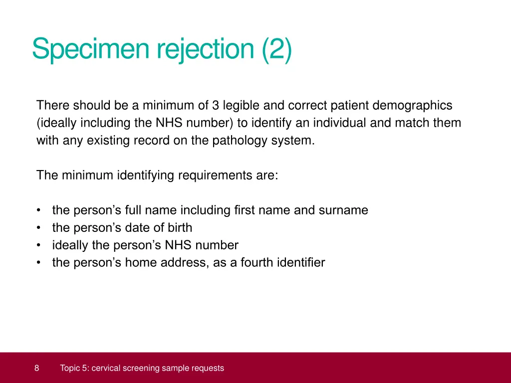 specimen rejection 2