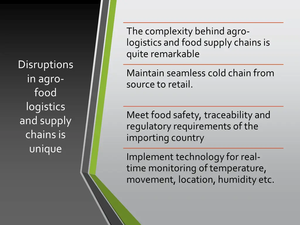 the complexity behind agro logistics and food