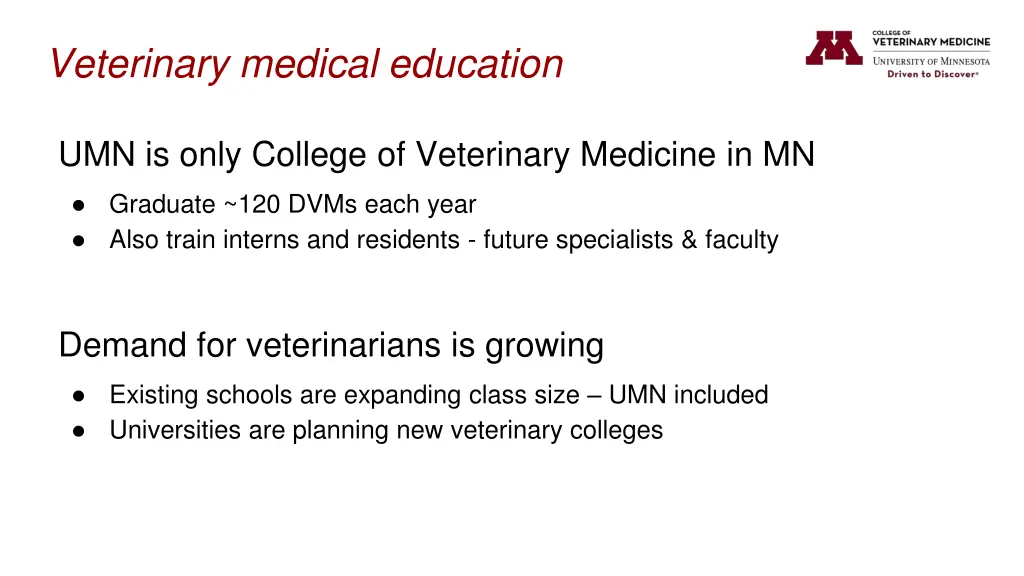 veterinary medical education