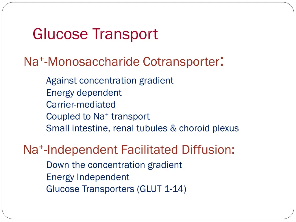 glucose transport