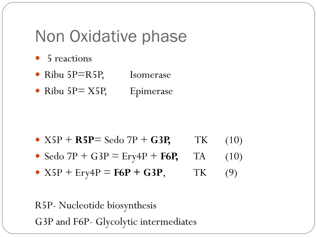 non oxidative phase