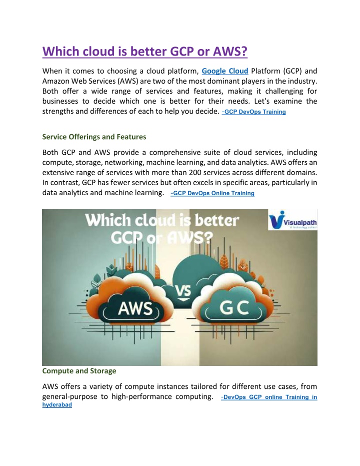 which cloud is better gcp or aws