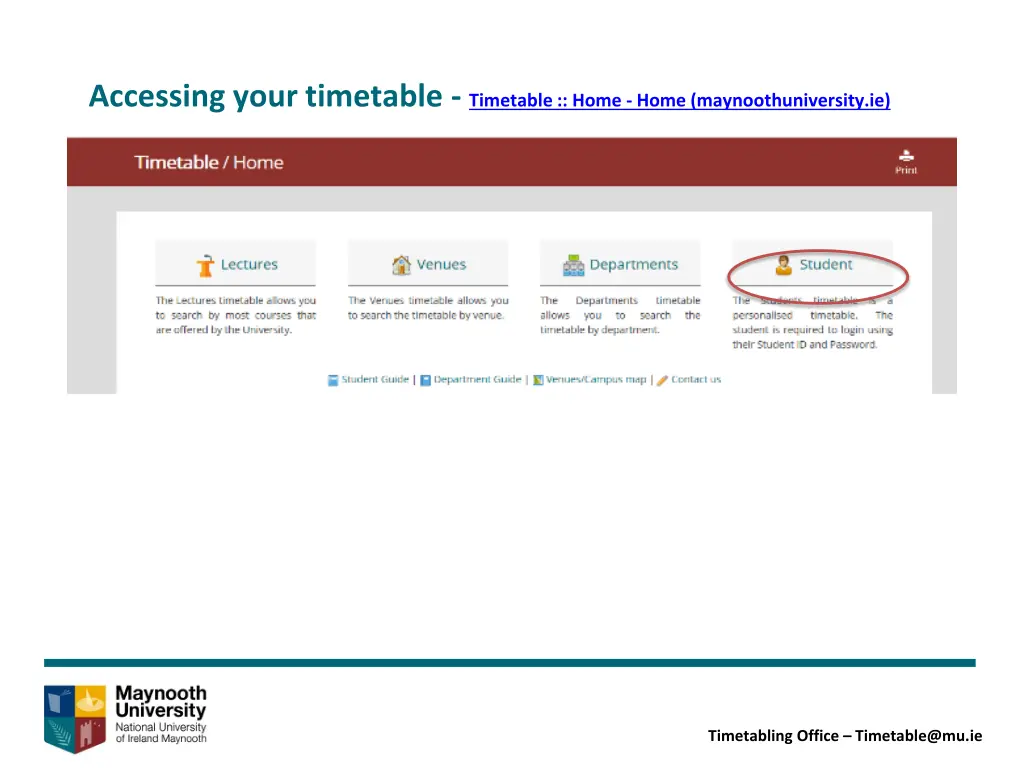 accessing your timetable timetable home home