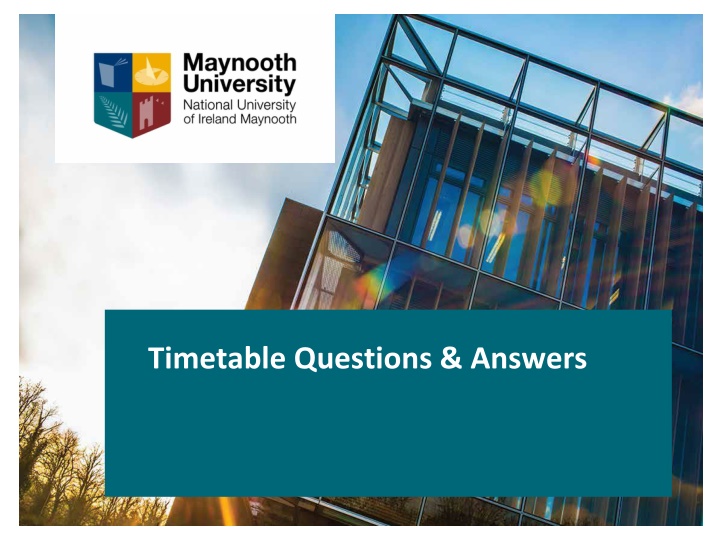 timetable questions answers