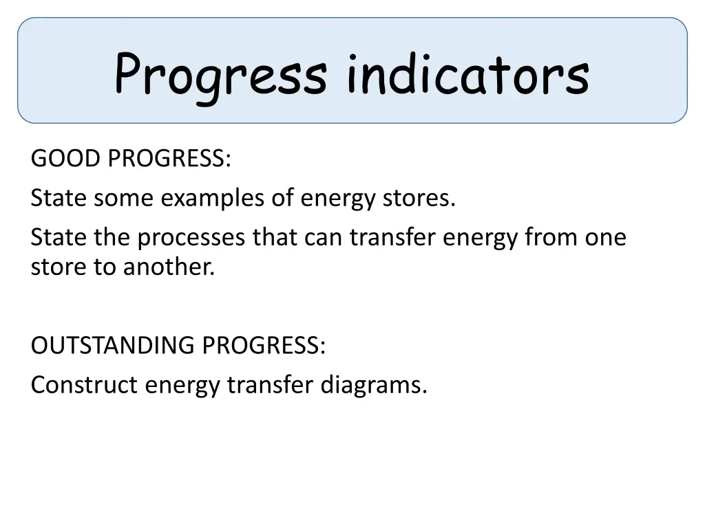 progress indicators