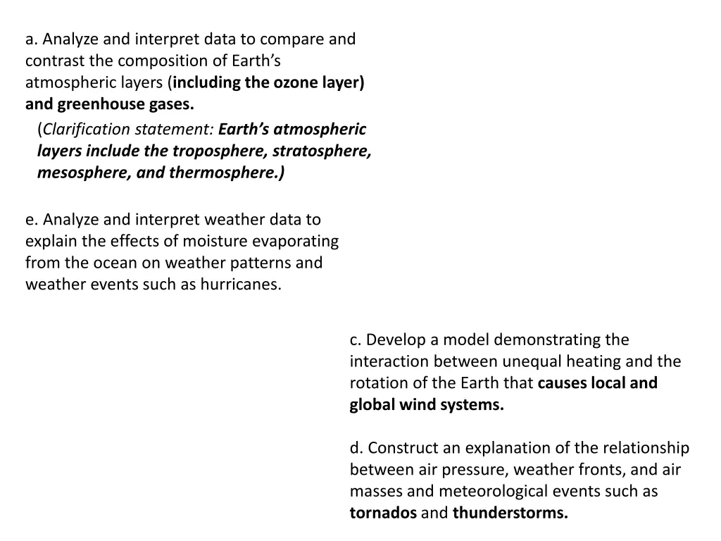 a analyze and interpret data to compare