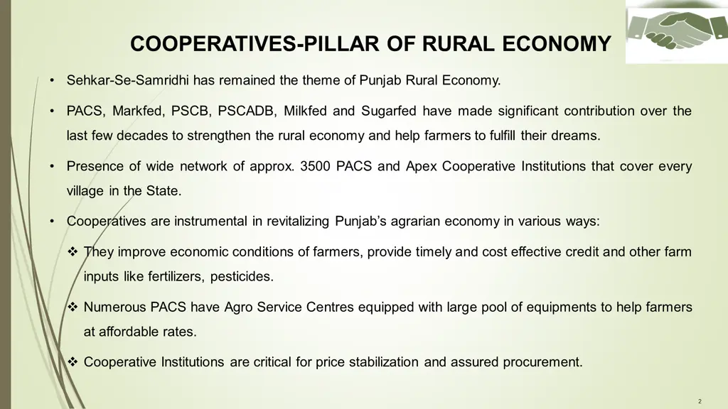 cooperatives pillar of rural economy