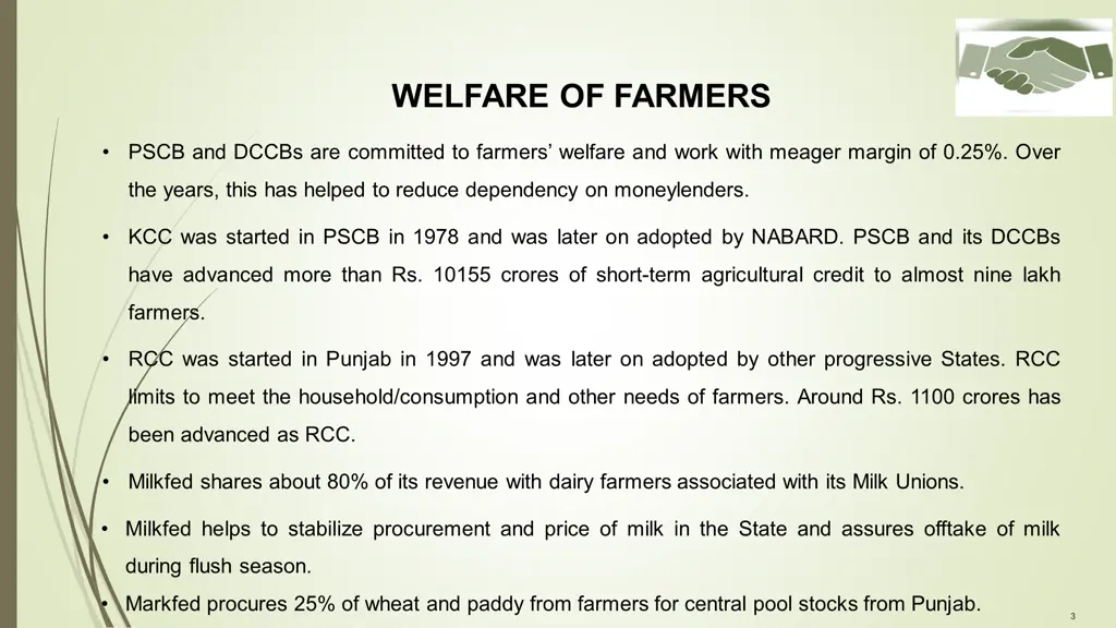 welfare of farmers