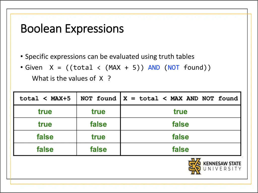 boolean expressions boolean expressions